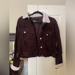 corduroy faux fur jacket